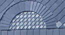 Wohnhaus mit Bogenschnittschablonendeckung 30 x 30